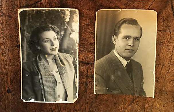 Two damaged family photographs