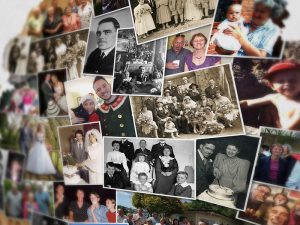 Scatter of family photographs