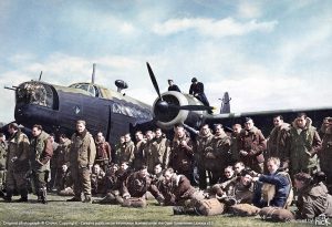 Colourised photo for RAF 100. 1940 - Wellington Bomber, Berlin Air Raid, RAF Marham, WWII Photo
