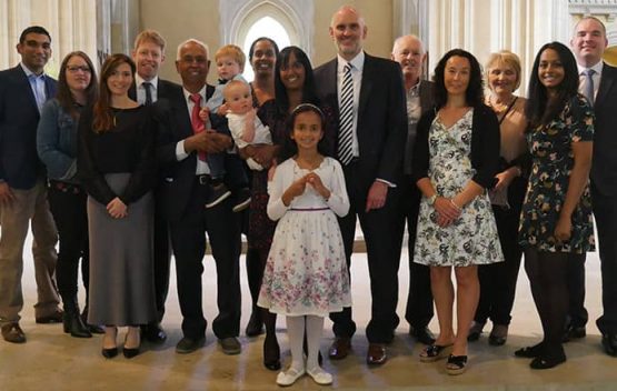 family group photo at a wedding