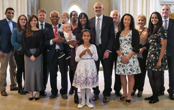 family group photo at a wedding