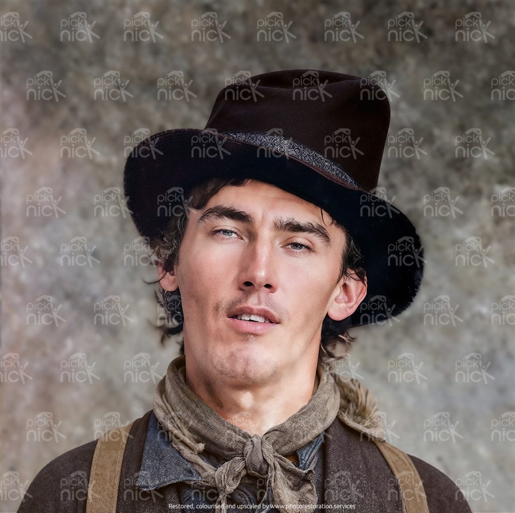 BILLY THE KID, 1880 - high res, upscaled, restored, colorized