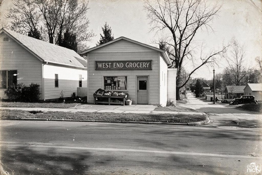 West End Grocery Store in Mooresville, robbery by John Dillinger in 1924