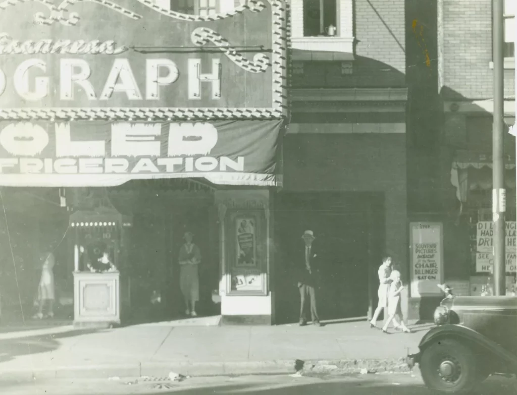 Biograph Theatre when John Dillinger was shot and killed, 1934