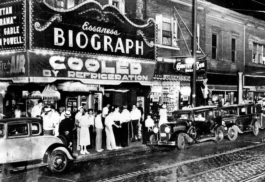 Biograph Theatre when John Dillinger was shot and killed, 1934